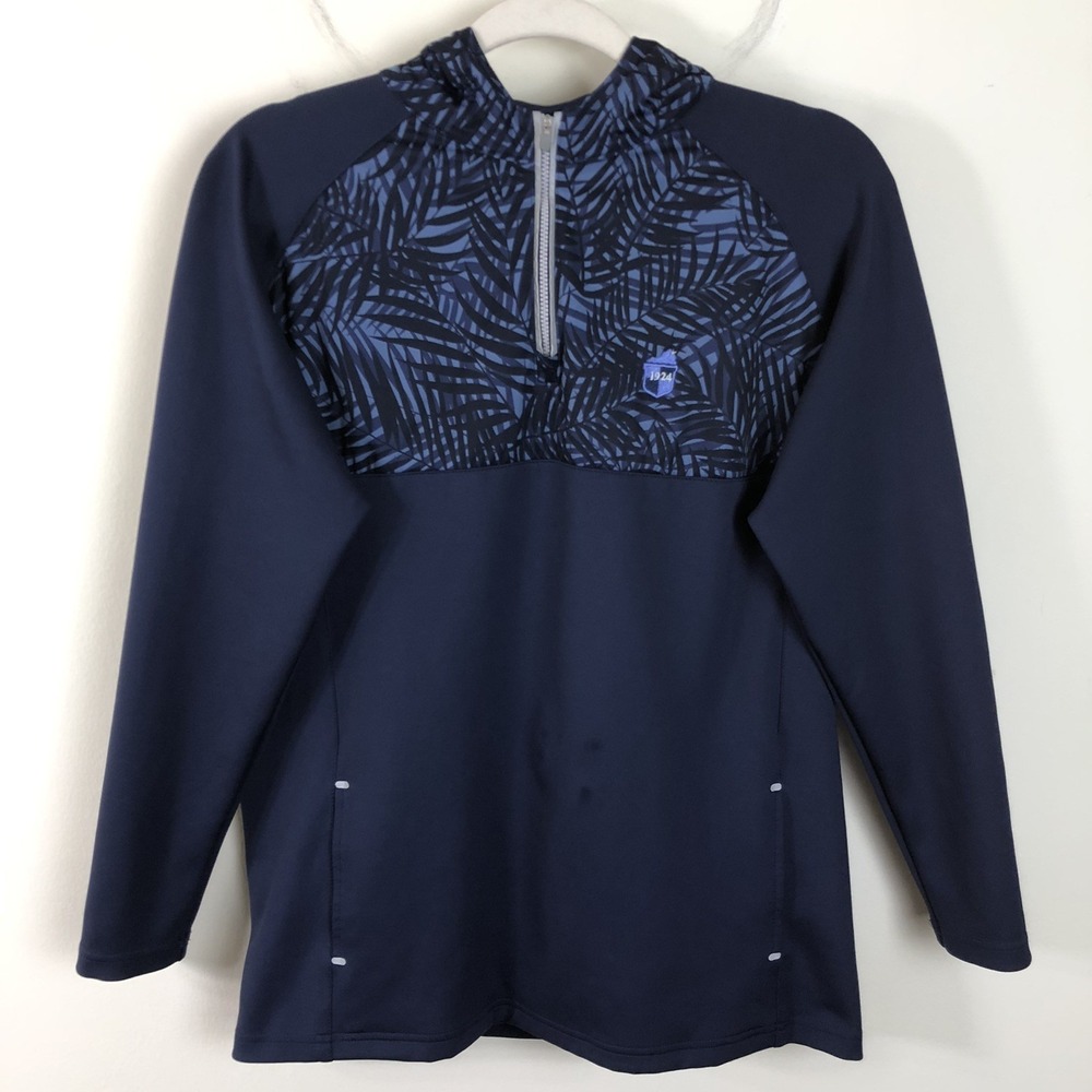 Peter Millar Hyperlight Weld Hybrid 1/2 Zip Hoodie Boys XL 13-14 Navy